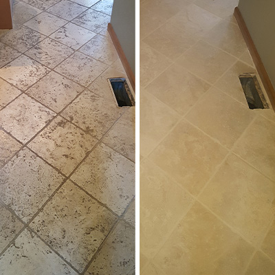 Our cleaning and sealing services work wonders on tumbled marble tiles