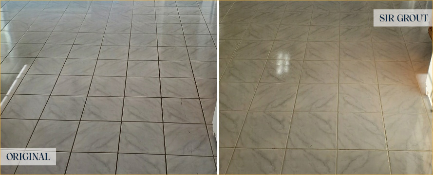 Floor Before and After a Flawless Grout Sealing in Wayne, NJ