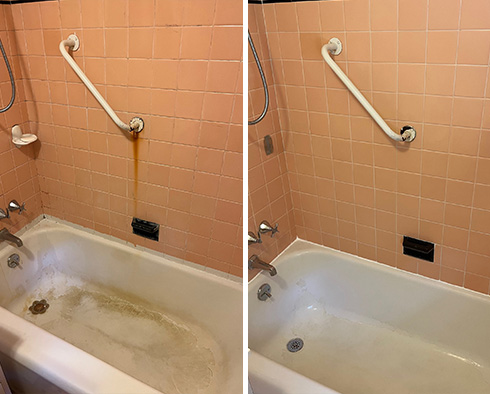 Bathtub Before and After Our Wayne Caulking Services