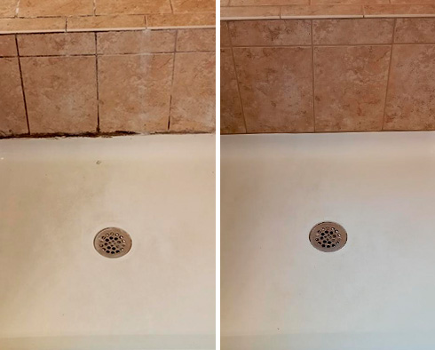 Shower Before and After Our Caulking Services in Wayne, NJ