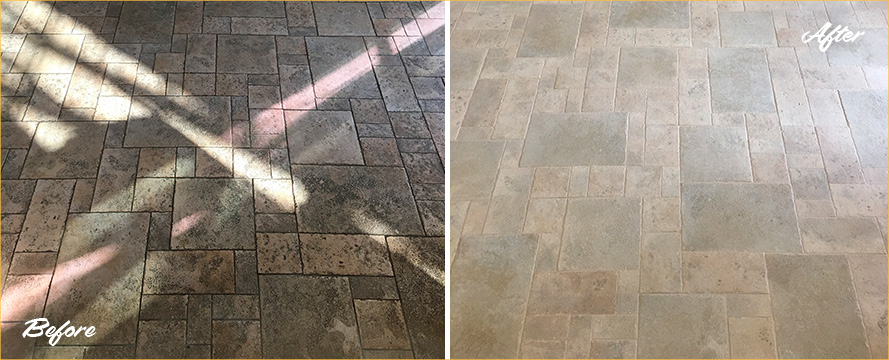 Before and After Our Stone Cleaning Service in Elizabeth, NJ