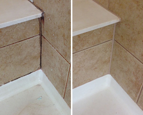 Shower Before and After Grout Sealing in Lyndhurst, NJ