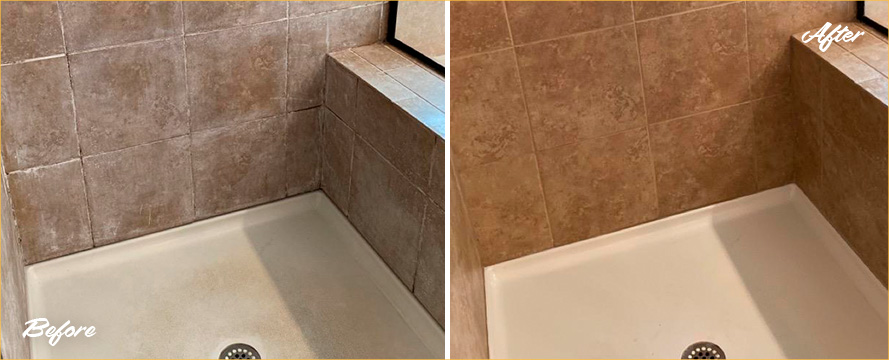 Shower Floor Restored by Our Professional Tile and Grout Cleaners in Linden, NJ