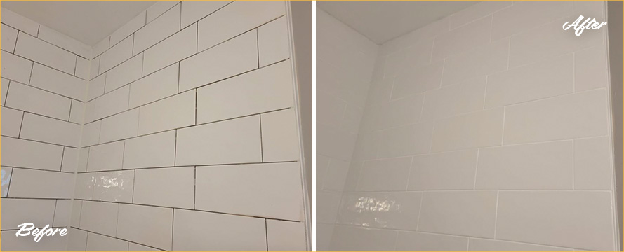 Bathroom Before and After Our Grout Sealing in Irvington, NJ