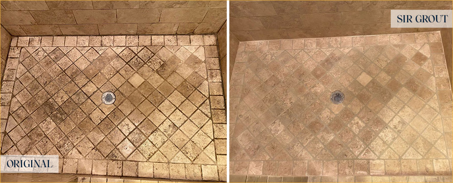 Shower Floor Restored by Our Tile and Grout Cleaners in Maplewood, NJ