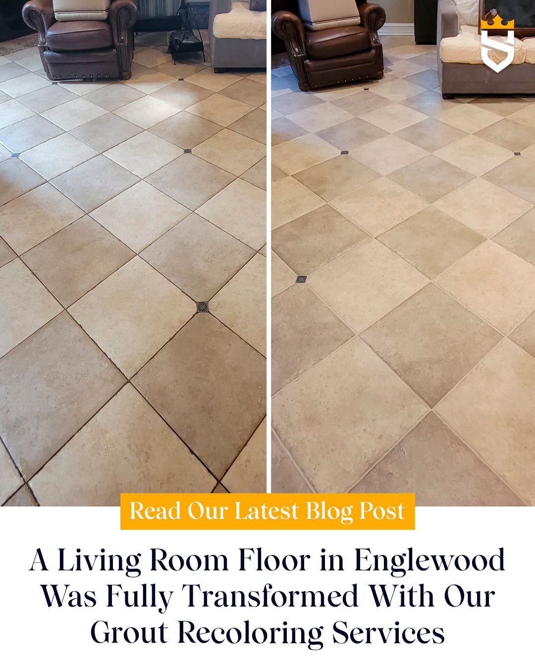 A Living Room Floor in Englewood Was Fully Transformed With Our Grout Recoloring Services