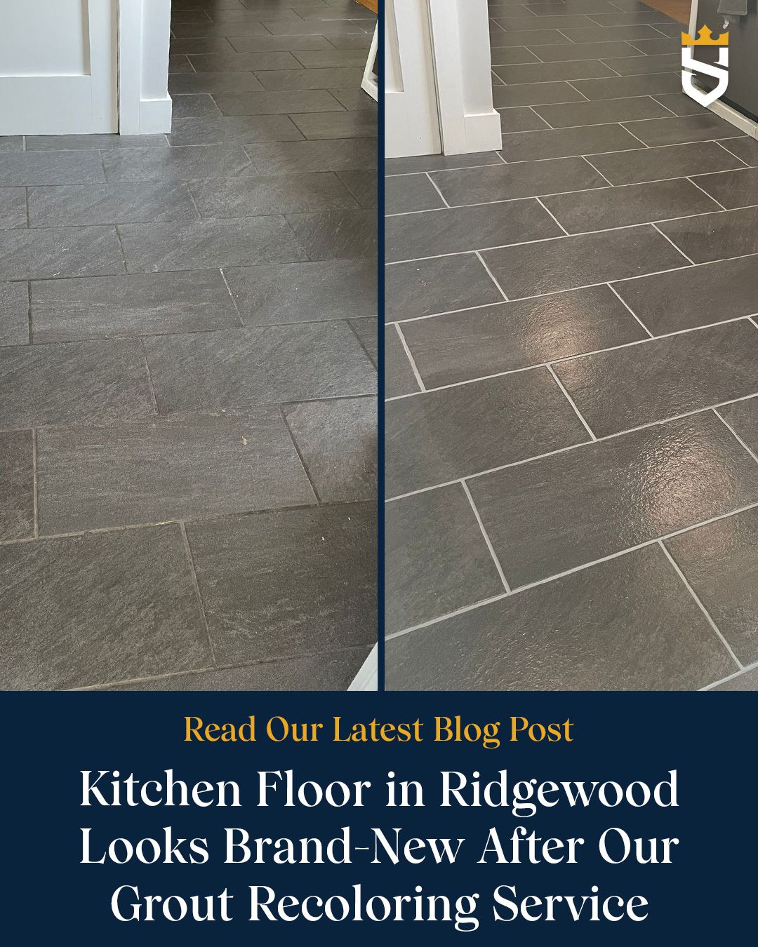 Kitchen Floor in Ridgewood Looks Brand-New After Our Grout Recoloring Service