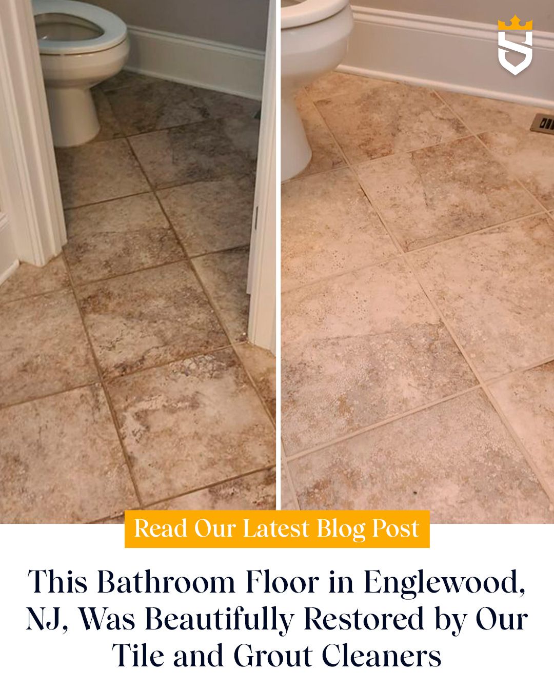 This Bathroom Floor in Englewood, NJ, Was Beautifully Restored by Our Tile and Grout Cleaners