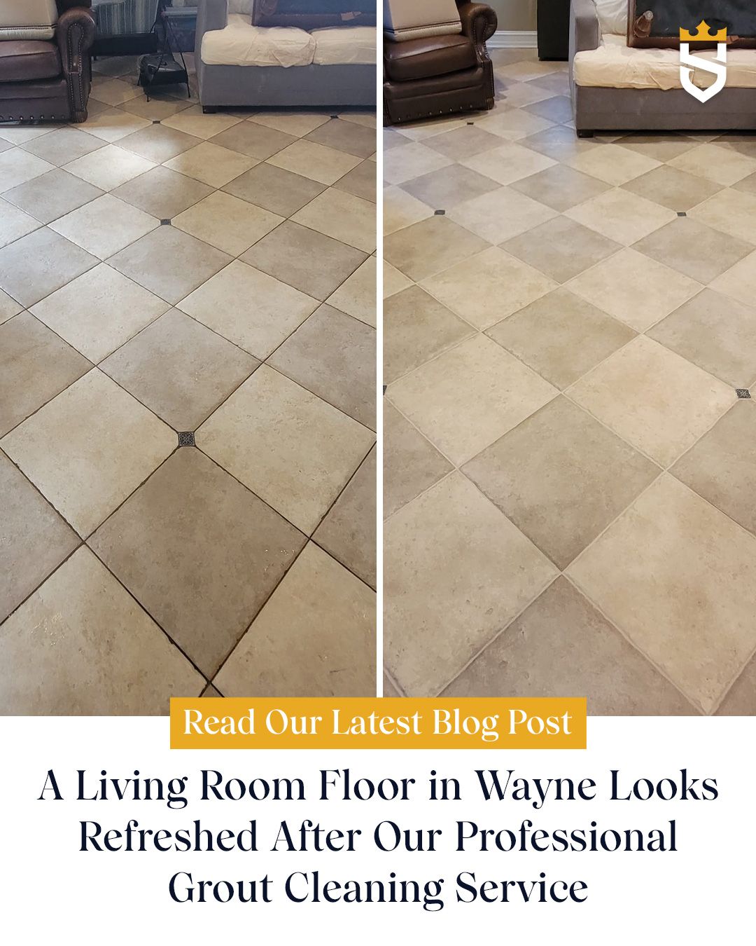 A Living Room Floor in Wayne Looks Refreshed After Our Professional Grout Cleaning Service