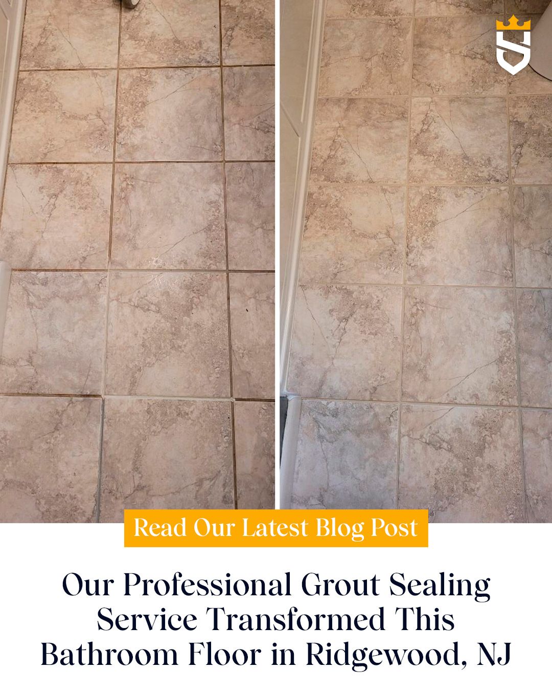 Our Professional Grout Sealing Service Transformed This Bathroom Floor in Ridgewood, NJ